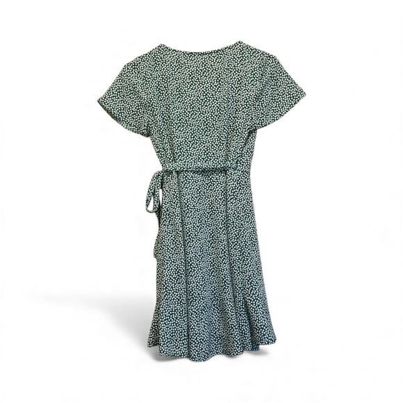 Abercrombie Wrap Dress Women’s XXS Green Floral Flutter Sleeve Boho Resort Beach - Picture 2 of 9